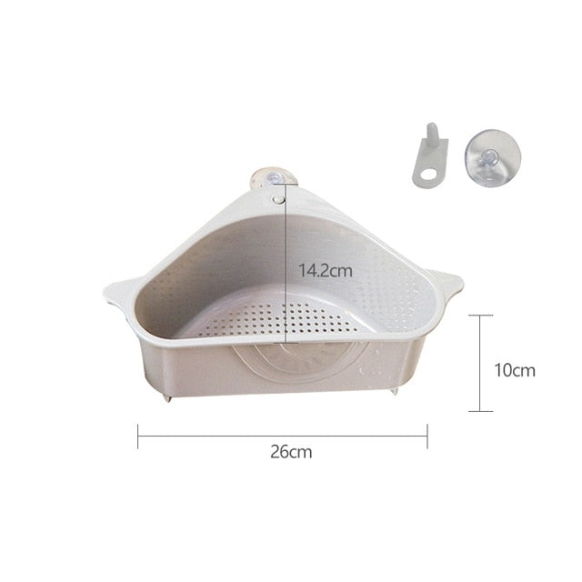 Multifunctional Corner Sink Drain Rack With Suction Cup