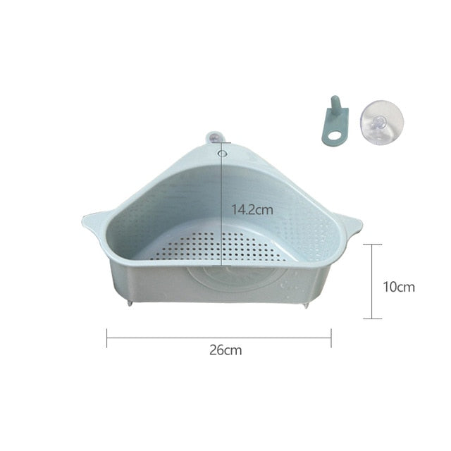 Multifunctional Corner Sink Drain Rack With Suction Cup