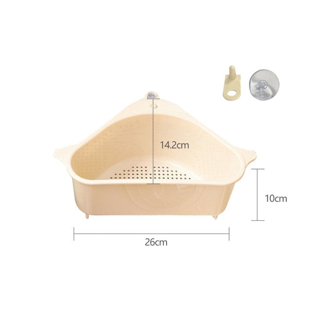 Multifunctional Corner Sink Drain Rack With Suction Cup