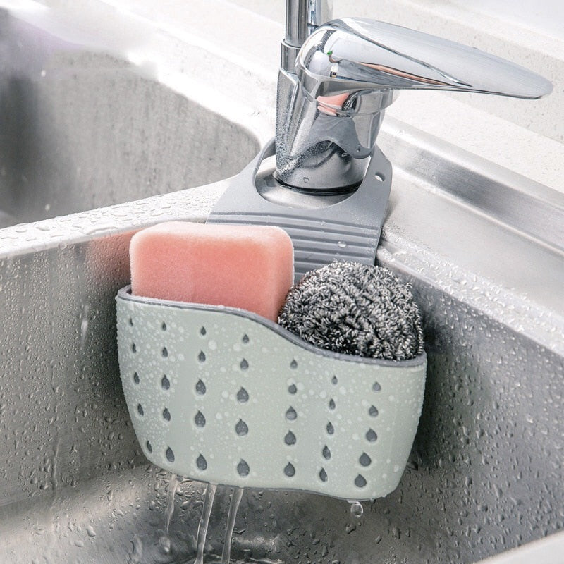 Adjustable Sink Sponge Holder Hanging Drain Basket