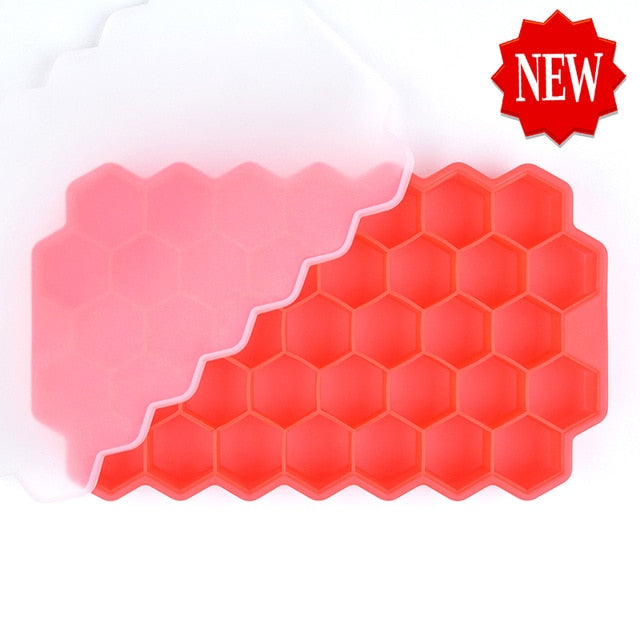 Honeycomb Ice Cube Trays with Removable Lids (Silica Gel BPA Free)