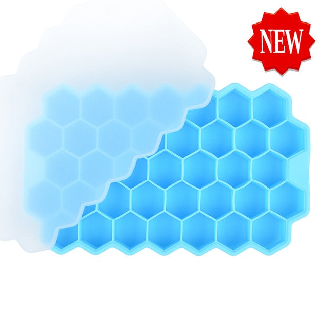 Honeycomb Ice Cube Trays with Removable Lids (Silica Gel BPA Free)