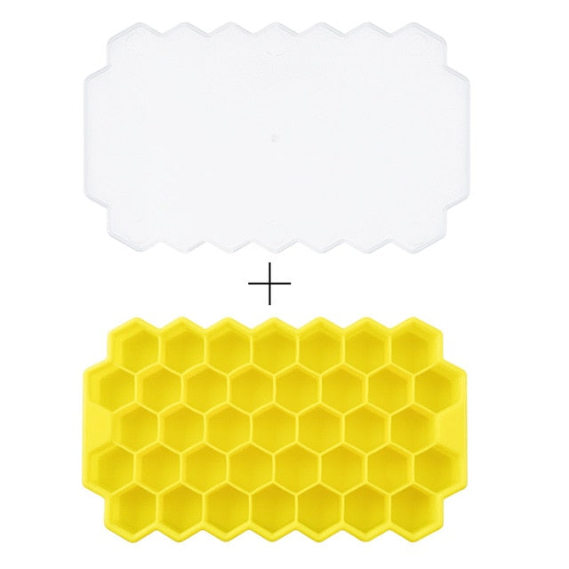 Honeycomb Ice Cube Trays with Removable Lids (Silica Gel BPA Free)
