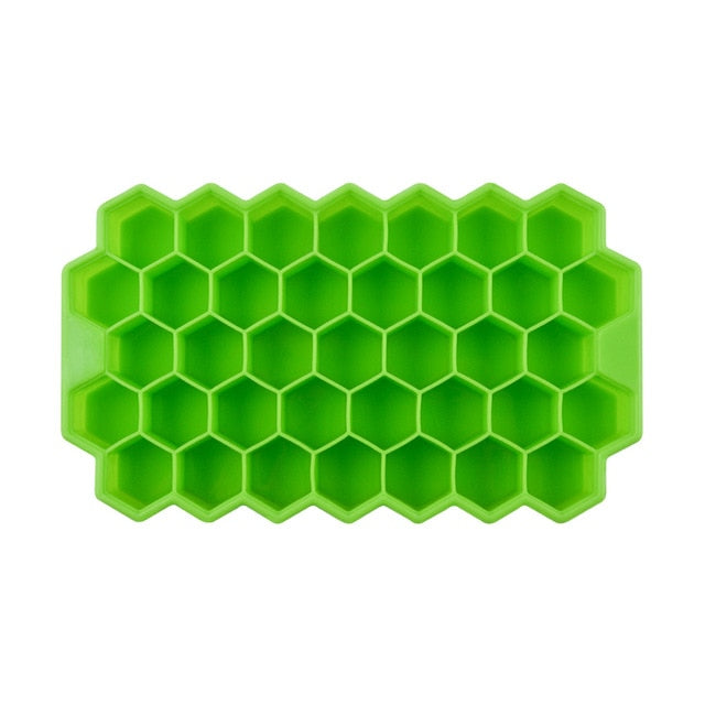 SKYCARPER Silicone Ice Cube Tray - Honeycomb Shaped Flexible Ice Trays with Covers - BPA Free Silicone Ice Tray Molds with Removable Lid, Size: 1PC(Honeycomb)